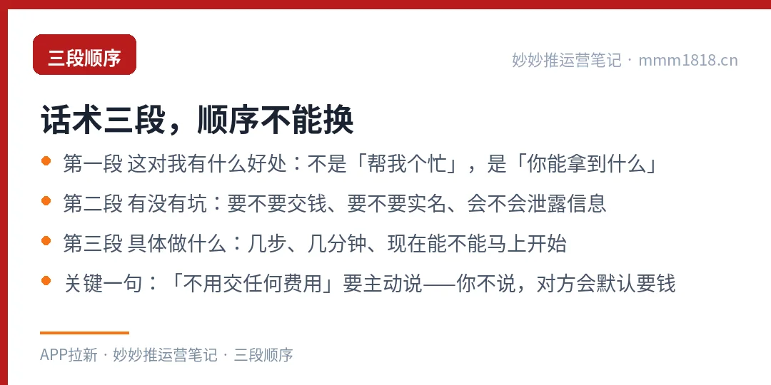 拉新话术的三段结构