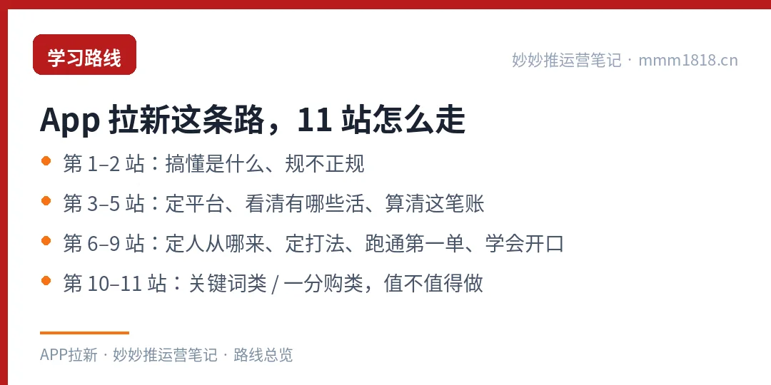 App 拉新学习路线的 11 站导航