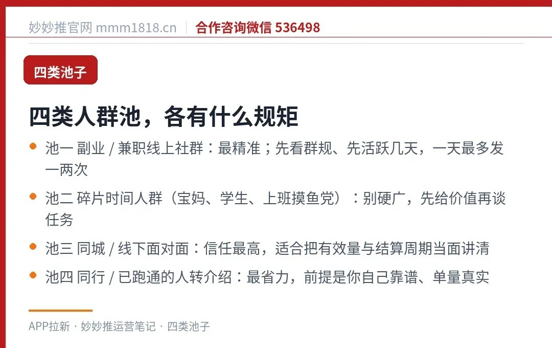 四类人群池与各自的规矩