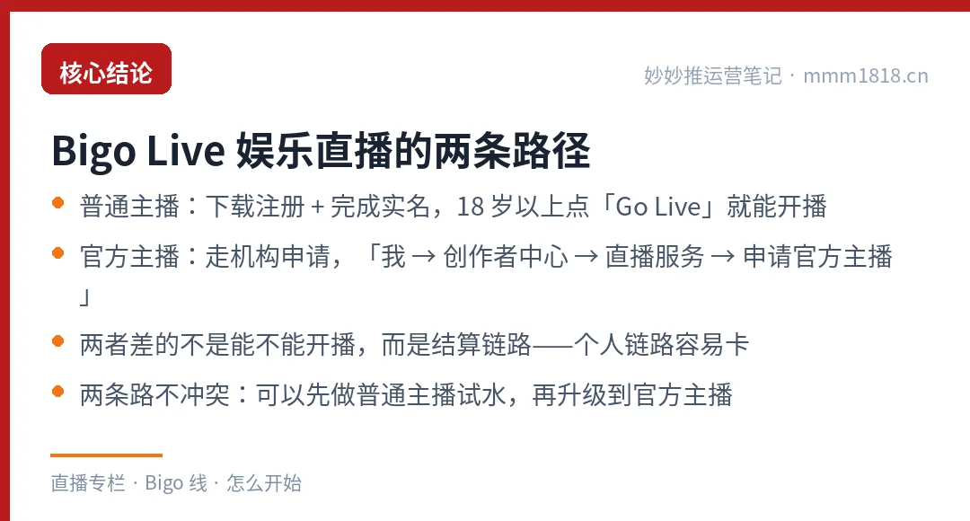 Bigo Live 娱乐直播的两条路径