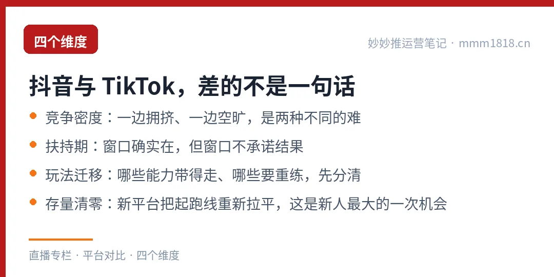 抖音与TikTok的四个差异维度