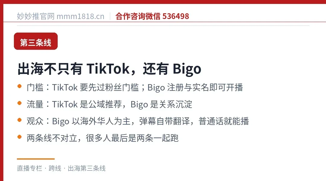 出海第三条线Bigo的对比
