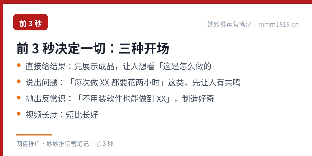 抖音短视频的三种开场方式