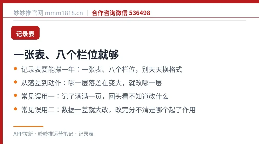记录表的栏位与常见误用