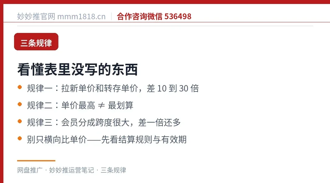 项目对照表背后的三条规律