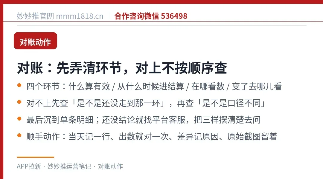 结算对账的四步与顺手动作