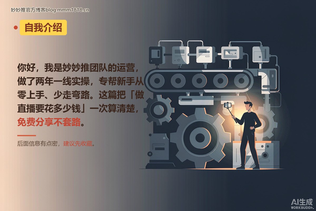 开场自我介绍卡：妙妙推团队运营自介，免费分享不套路