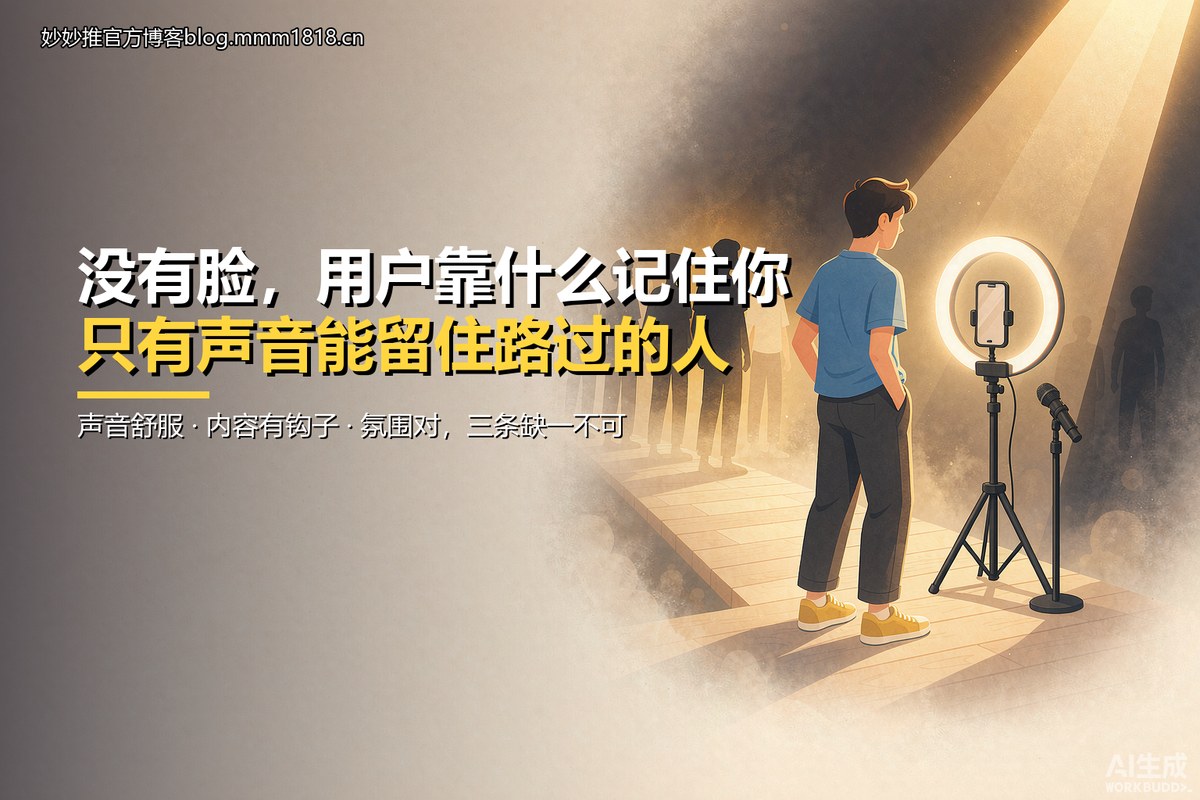 观点卡：留人靠声音和内容钩子，不靠画面