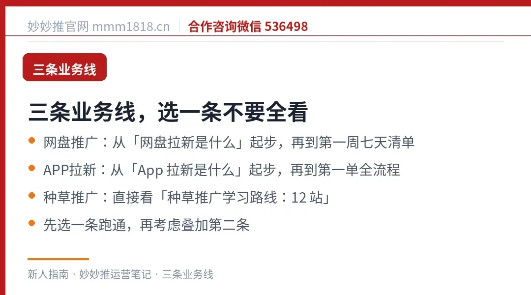 三条业务线的学习起点