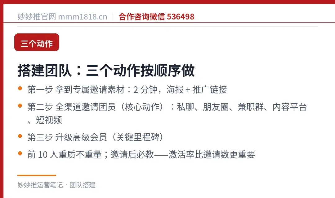 搭建团队的三个动作