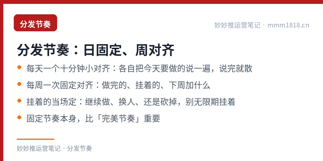 团队任务的分发节奏