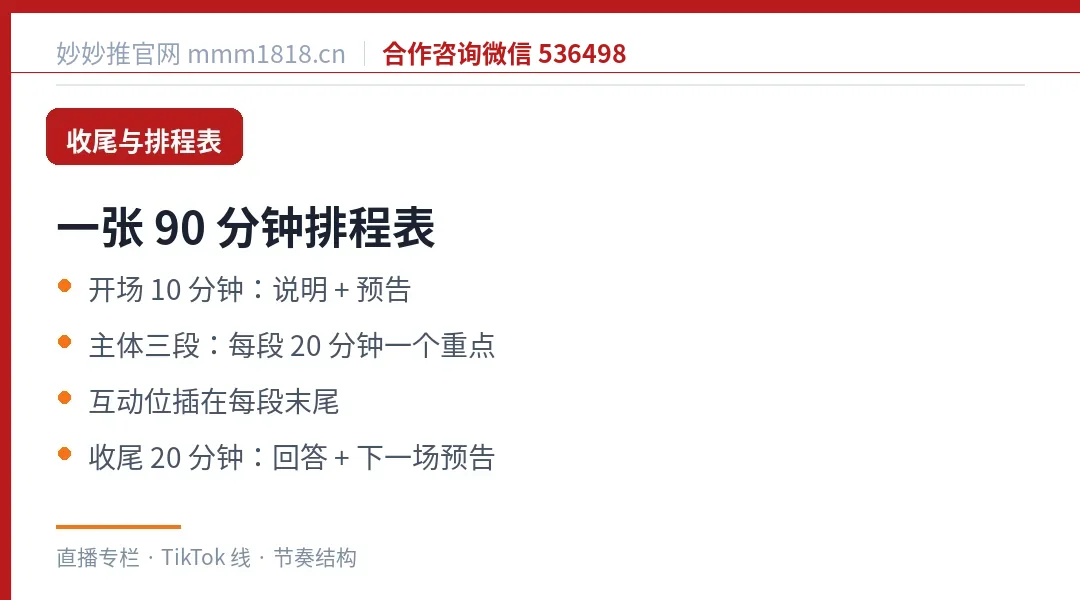 一张 90 分钟排程表