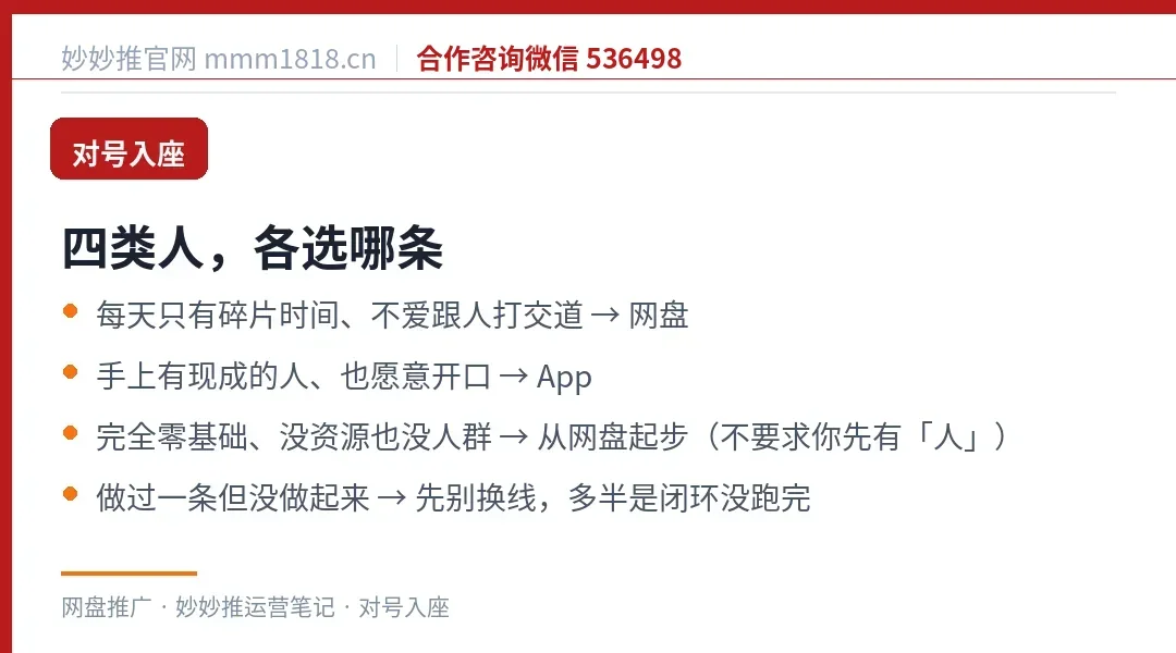 四类人分别适合哪条线