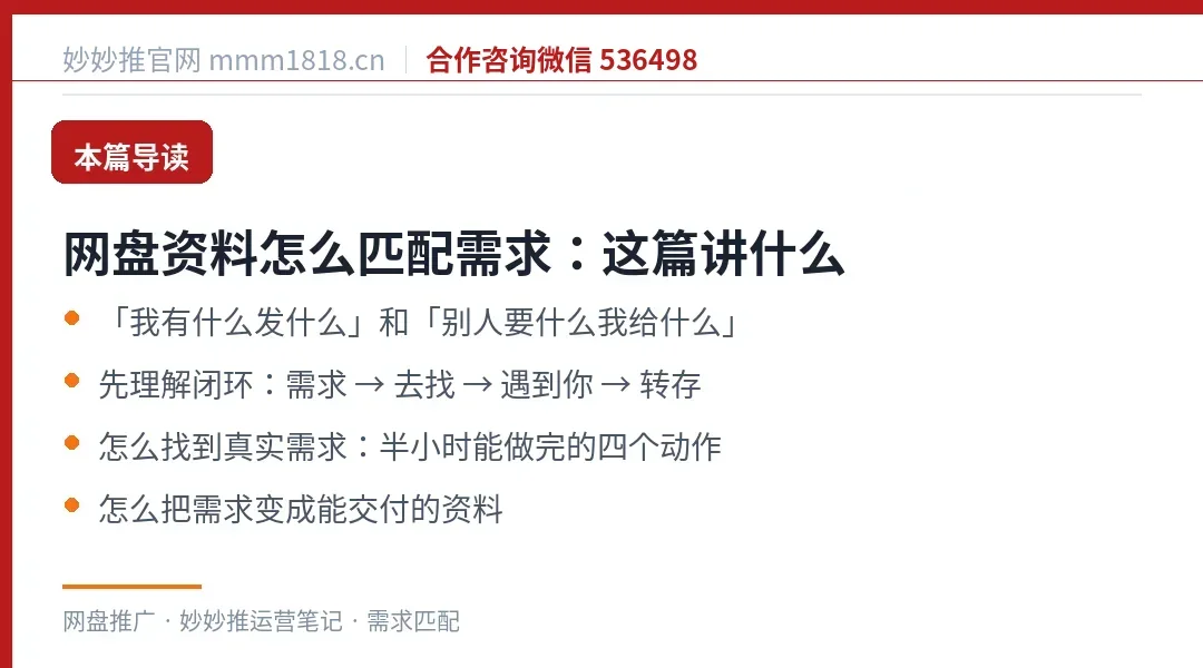 网盘资料按需求匹配这篇的导读与结构