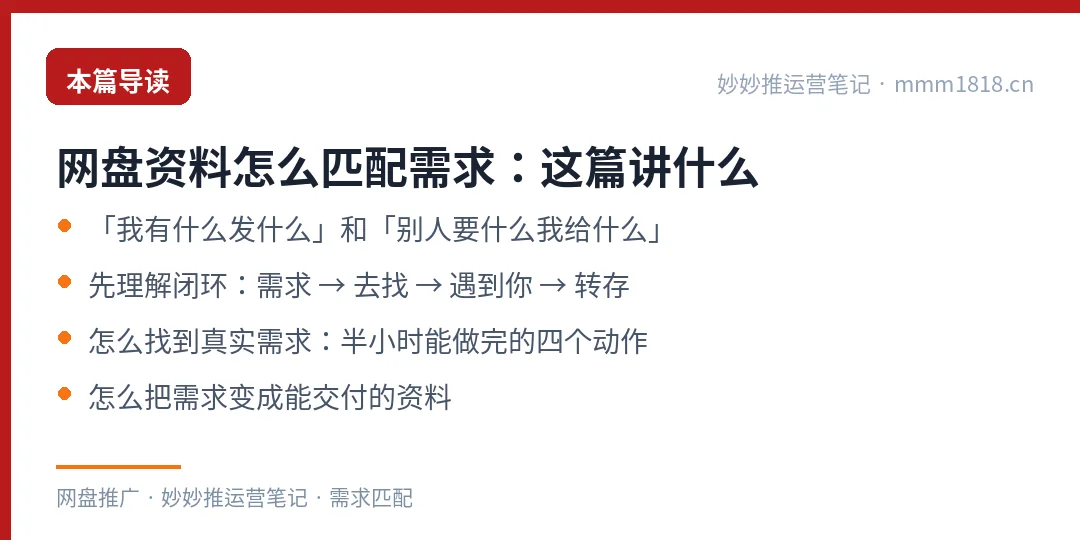 网盘资料按需求匹配这篇的导读与结构
