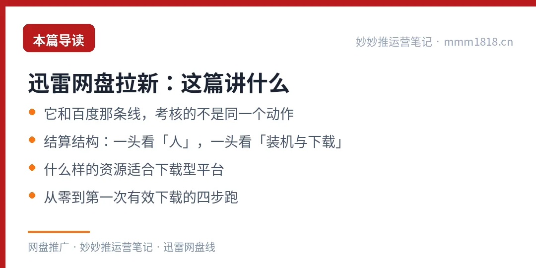迅雷网盘拉新这篇的导读与结构